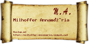 Milhoffer Annamária névjegykártya